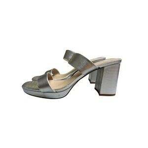 BP Karly Platform Slide Sandal Women's Silver Metallic Size 12